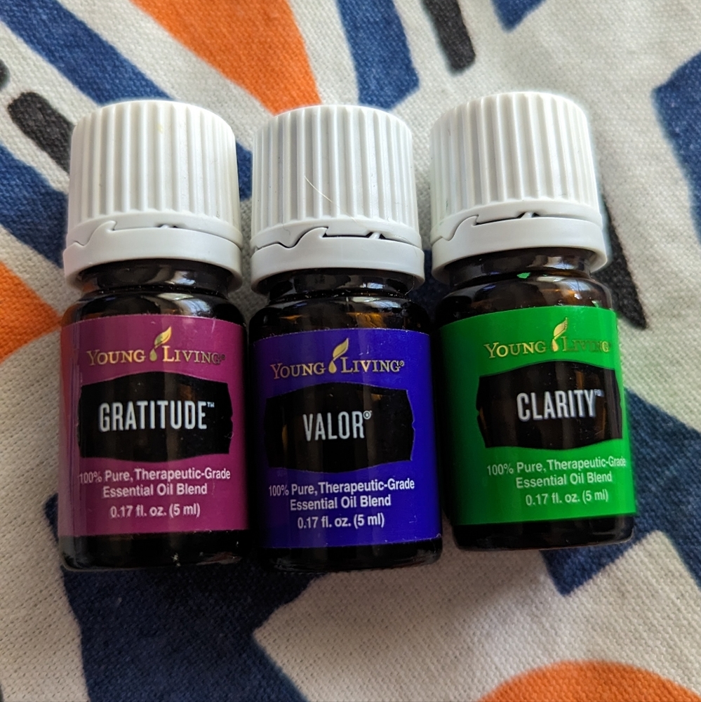 Gratitude Valor Clarity essential oil blends